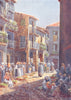 SPAIN. Bejar. A corner, market 1906 old antique vintage print picture
