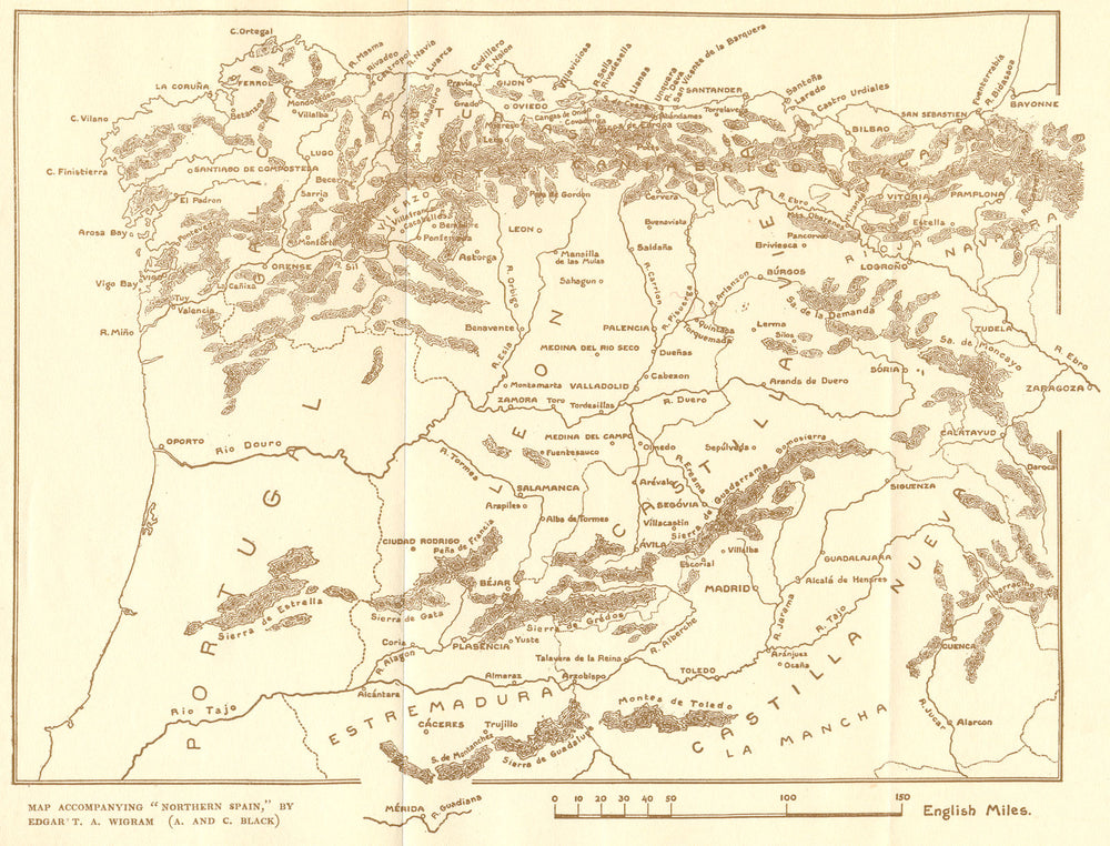 SPAIN. Sketch map North 1906 old antique vintage plan chart