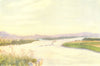 HUNGARY. Danube from Esztergom(Gran) 1909 old antique vintage print picture