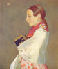MENGUSOVCE. Young girl of going to Church 1909 old antique print picture