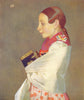 MENGUSOVCE. Young girl of going to Church 1909 old antique print picture