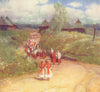 ROMANIA. Return from Church, Zsdjar 1909 old antique vintage print picture