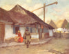 ROMANIA. A Magyar Cottage at Huedin 1909 old antique vintage print picture