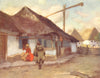 ROMANIA. A Magyar Cottage at Huedin 1909 old antique vintage print picture