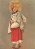 ROMANIA. Queen of Harvesters, Huedin 1909 old antique vintage print picture