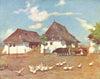 ROMANIA. Cottages, Outskirts of Huedin 1909 old antique vintage print picture