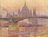 BUDAPEST. Houses of Parliament & Margit bridge 1909 old antique print picture