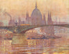 BUDAPEST. Houses of Parliament & Margit bridge 1909 old antique print picture