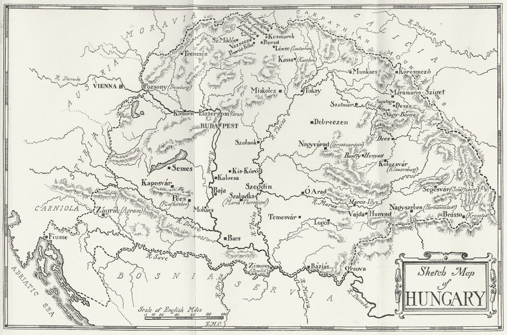 HUNGARY. Sketch 1909 old antique vintage map plan chart