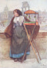ROME. Girl selling birds, Via Del Campidoglio 1905 old antique print picture