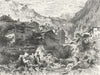 SWITZERLAND. Village & pass of Splugen 1891 old antique vintage print picture