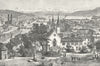 SWITZERLAND. Zurich 1891 old antique vintage print picture