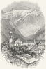 SWITZERLAND. Engelberg 1891 old antique vintage print picture