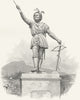 SWITZERLAND. Statue of William Tell 1891 old antique vintage print picture