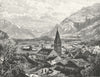 SWITZERLAND. Meiringen 1891 old antique vintage print picture