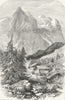 SWITZERLAND. Wellhorn & Wetterhorn 1891 old antique vintage print picture