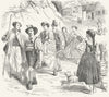 SWITZERLAND. Chaise-a-Porteur, Style 1891 old antique vintage print picture