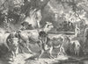 SWITZERLAND. Cows preparing for mountains 1891 old antique print picture