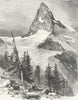 SWITZERLAND. Matterhorn 1891 old antique vintage print picture