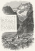 ITALY. Courmayeur 1891 old antique vintage print picture