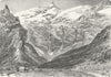 SWITZERLAND. Creux Champs 1891 old antique vintage print picture