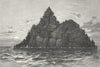 IRELAND. Great Skellig 1888 old antique vintage print picture