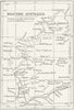WESTERN AUSTRALIA. Showing settled areas & towns 1897 old antique map chart