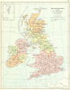 BRITISH ISLES ECCLESIASTICAL 1100-1540AD. Showing provinces. Church 1897 map