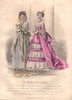 FASHION. Elegant Parisian ladies. pink 1869 old antique vintage print picture