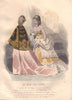 FASHION. Elegant Parisian ladies 1869 old antique vintage print picture