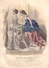 FASHION. Elegant Parisian ladies. blue. pink 1869 old antique print picture