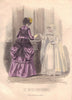 FAMILY. Elegant Parisian mother and daughter. mauve 1869 old antique print