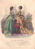 FASHION. Elegant Parisian ladies. green. brown 1869 old antique print picture