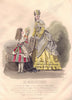 FAMILY. Elegant Parisian mother & daughter. yellow 1869 old antique print