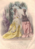 FASHION. Elegant Parisian ladies. yellow. mauve. pink 1869 old antique print