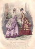 FASHION. Elegant Parisian ladies. mauve 1869 old antique vintage print picture