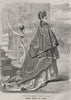 FASHION. Elegant Parisian lady. Gown 1869 old antique vintage print picture