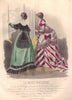 FASHION. Elegant Parisian ladies. green. scarlet 1869 old antique print