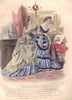 FASHION. Elegant Parisian ladies. blue. pink 1869 old antique print picture
