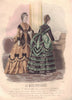 FASHION. Elegant Parisian ladies at piano. green 1869 old antique print