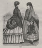 FASHION. Elegant Parisian ladies & girl 1869 old antique vintage print picture