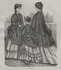 FASHION. Elegant Parisian ladies & girl 1869 old antique vintage print picture