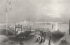 Boston from the Dorchester Heights, Massachusetts. WH BARTLETT 1840 old print