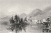 Caldwell (Lake George), New York. WH BARTLETT 1840 old antique print picture