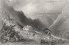 The Willey House, New Hampshire. WH BARTLETT 1840 old antique print picture