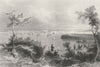 View of New York, from Weehawken, New York. WH BARTLETT 1840 old antique print