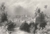 Village of Little Falls (Mohawk River), New York. WH BARTLETT 1840 old print