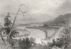 View on the Susquehanna (above Owego), New York. WH BARTLETT 1840 old print