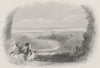 CHEPSTOW. Castle & Town from Windcliff-Bartlett c1860 old antique print