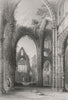 WALES. West Window, Tintern-Bartlett c1860 old antique vintage print picture